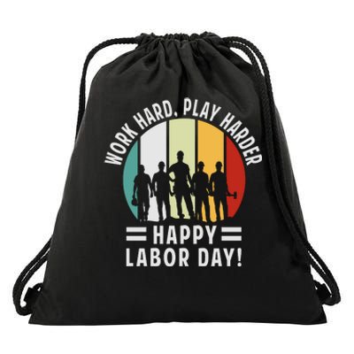 Happy Labor Day Celebration Graphic Drawstring Bag