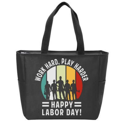 Happy Labor Day Celebration Graphic Zip Tote Bag