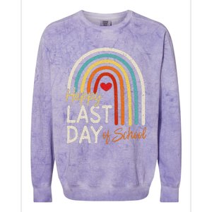 Happy Last Day Of School Teacher Student Graduation Colorblast Crewneck Sweatshirt