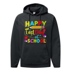 Happy Last Day Of School Hello Summer Teacher Student Performance Fleece Hoodie