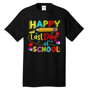 Happy Last Day Of School Hello Summer Teacher Student Tall T-Shirt