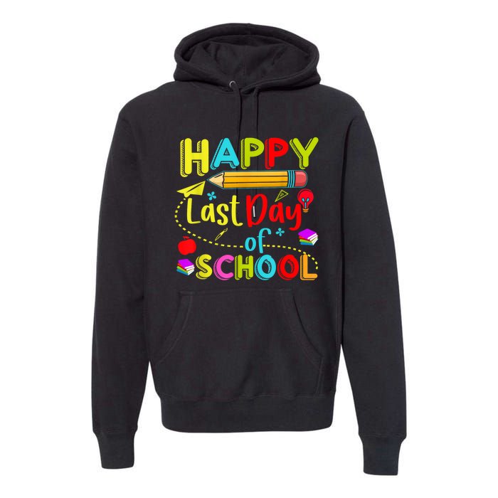 Happy Last Day Of School Hello Summer Teacher Student Premium Hoodie