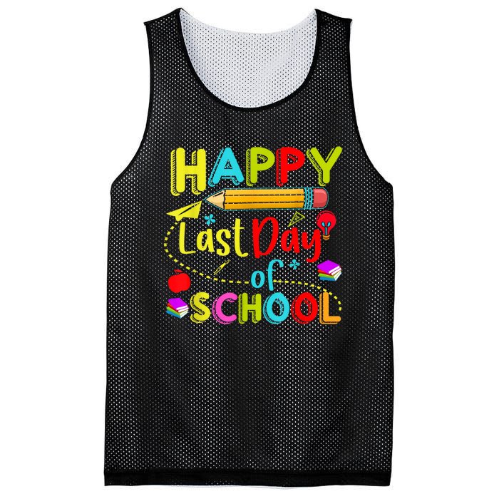 Happy Last Day Of School Hello Summer Teacher Student Mesh Reversible Basketball Jersey Tank