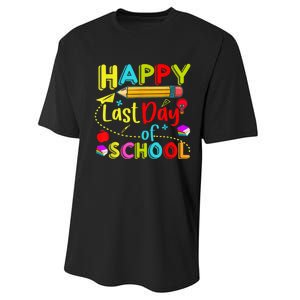 Happy Last Day Of School Hello Summer Teacher Student Performance Sprint T-Shirt