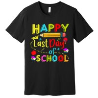 Happy Last Day Of School Hello Summer Teacher Student Premium T-Shirt