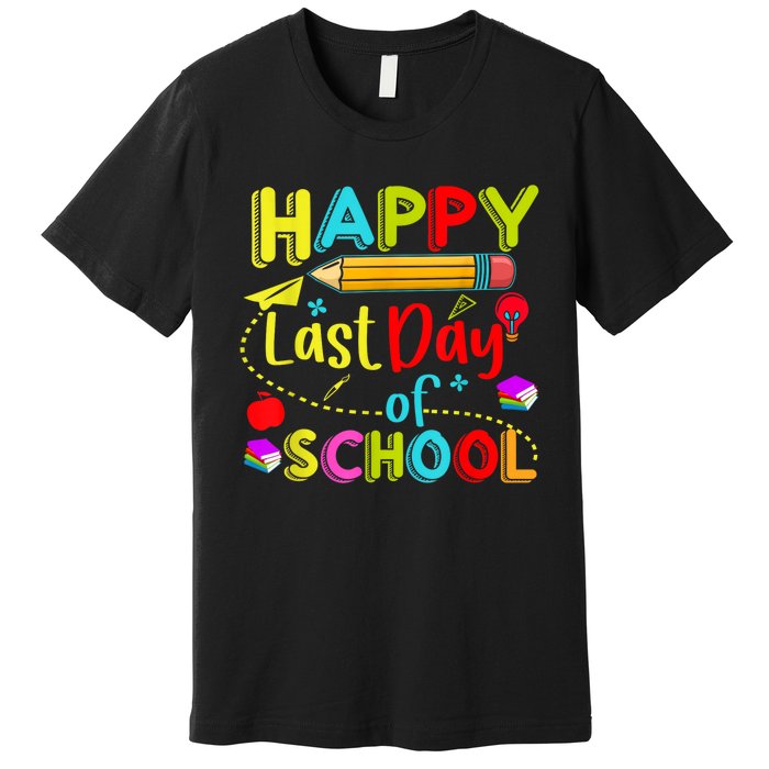 Happy Last Day Of School Hello Summer Teacher Student Premium T-Shirt