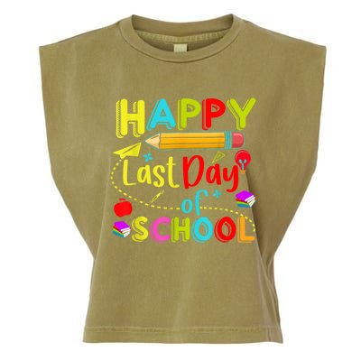 Happy Last Day Of School Hello Summer Teacher Student Garment-Dyed Women's Muscle Tee