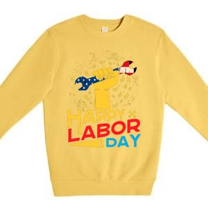 Happy Labor Day Celebration Graphic Premium Crewneck Sweatshirt