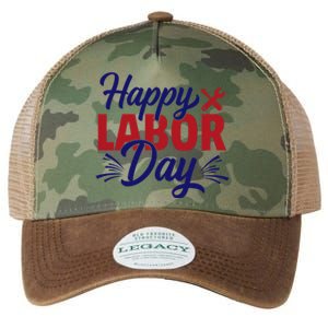 Happy Labor Day Celebration Graphic Legacy Tie Dye Trucker Hat