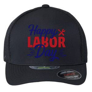 Happy Labor Day Celebration Graphic Flexfit Unipanel Trucker Cap