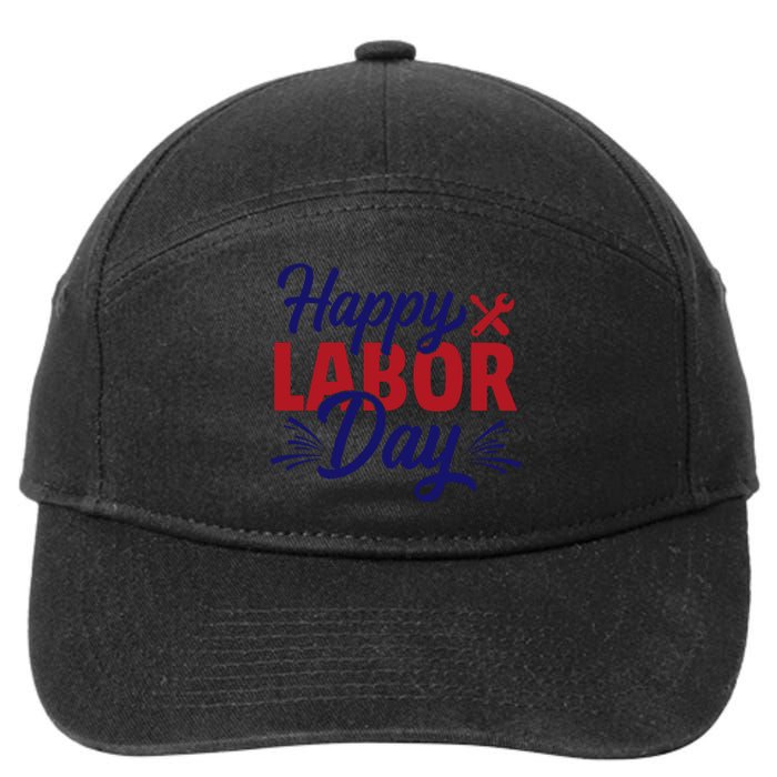 Happy Labor Day Celebration Graphic 7-Panel Snapback Hat