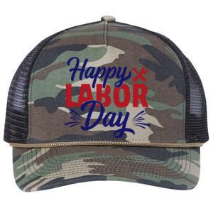 Happy Labor Day Celebration Graphic Retro Rope Trucker Hat Cap