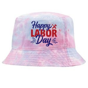 Happy Labor Day Celebration Graphic Tie-Dyed Bucket Hat