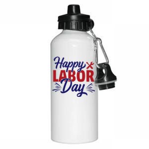 Happy Labor Day Celebration Graphic Aluminum Water Bottle