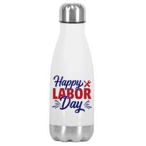 Happy Labor Day Celebration Graphic Stainless Steel Insulated Water Bottle