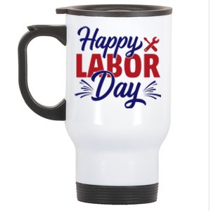 Happy Labor Day Celebration Graphic Stainless Steel Travel Mug