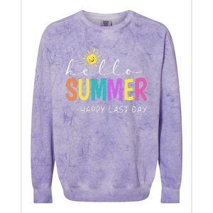 Happy Last Day of School Teacher Student Hello Summer Gifts Colorblast Crewneck Sweatshirt