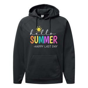 Happy Last Day of School Teacher Student Hello Summer Gifts Performance Fleece Hoodie