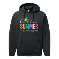 Happy Last Day of School Teacher Student Hello Summer Gifts Performance Fleece Hoodie