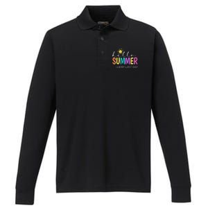 Happy Last Day of School Teacher Student Hello Summer Gifts Performance Long Sleeve Polo