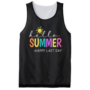 Happy Last Day of School Teacher Student Hello Summer Gifts Mesh Reversible Basketball Jersey Tank