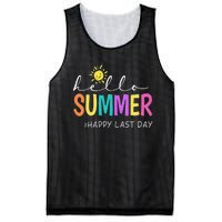 Happy Last Day of School Teacher Student Hello Summer Gifts Mesh Reversible Basketball Jersey Tank