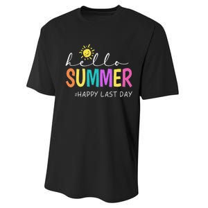 Happy Last Day of School Teacher Student Hello Summer Gifts Performance Sprint T-Shirt