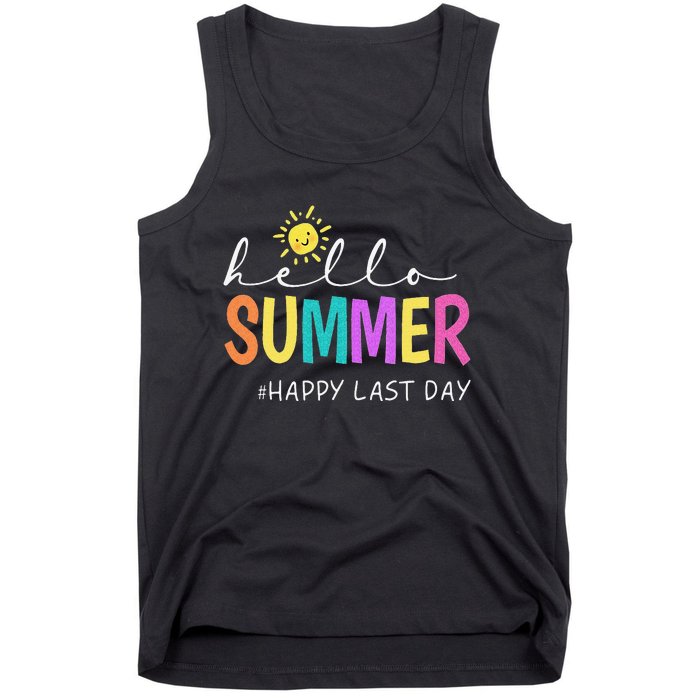 Happy Last Day of School Teacher Student Hello Summer Gifts Tank Top