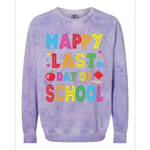 Happy Last Day Of School Teacher Student Graduation Colorblast Crewneck Sweatshirt