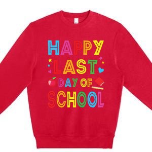 Happy Last Day Of School Teacher Student Graduation Premium Crewneck Sweatshirt