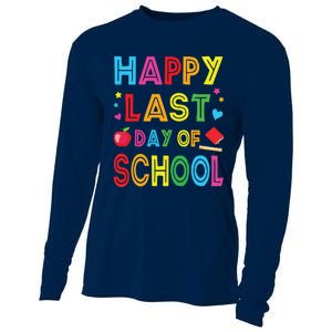 Happy Last Day Of School Teacher Student Graduation Cooling Performance Long Sleeve Crew