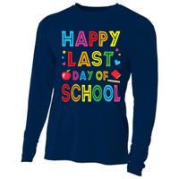 Happy Last Day Of School Teacher Student Graduation Cooling Performance Long Sleeve Crew