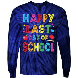 Happy Last Day Of School Teacher Student Graduation Tie-Dye Long Sleeve Shirt