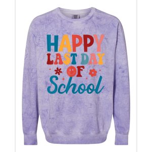 Happy Last Day Of School Hello Summer Teacher Student Colorblast Crewneck Sweatshirt