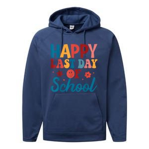 Happy Last Day Of School Hello Summer Teacher Student Performance Fleece Hoodie