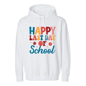 Happy Last Day Of School Hello Summer Teacher Student Garment-Dyed Fleece Hoodie