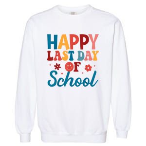 Happy Last Day Of School Hello Summer Teacher Student Garment-Dyed Sweatshirt