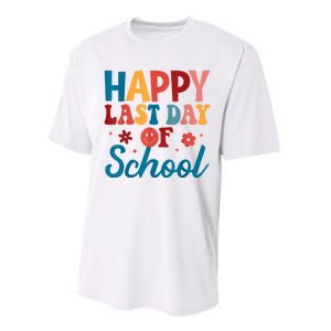 Happy Last Day Of School Hello Summer Teacher Student Performance Sprint T-Shirt