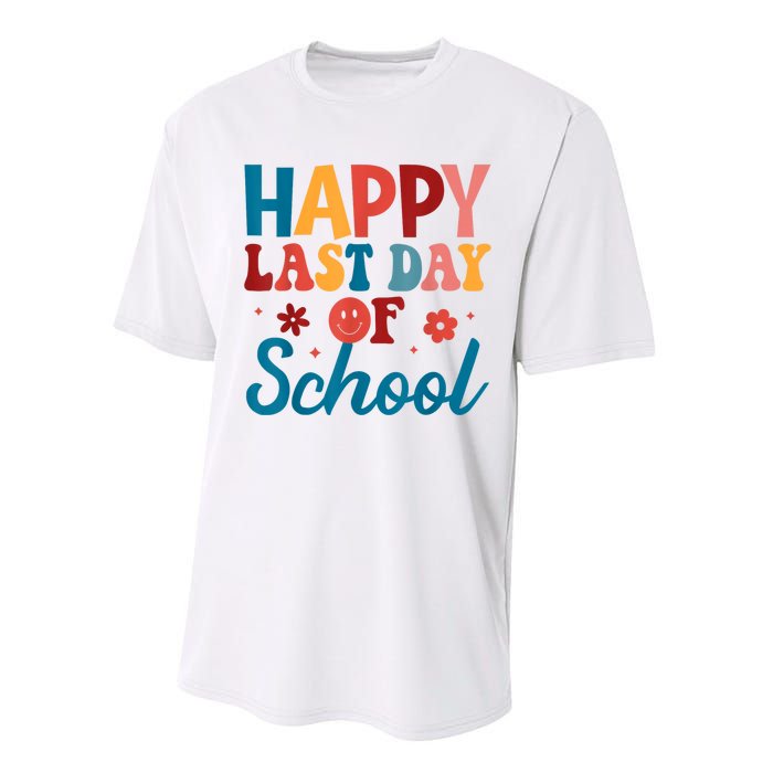 Happy Last Day Of School Hello Summer Teacher Student Performance Sprint T-Shirt