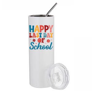 Happy Last Day Of School Hello Summer Teacher Student Stainless Steel Tumbler