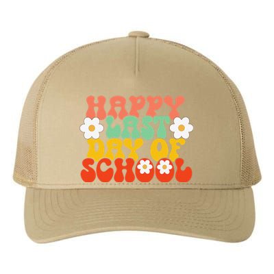 Happy Last Day Of School Graduation Teacher Students Groovy Yupoong Adult 5-Panel Trucker Hat