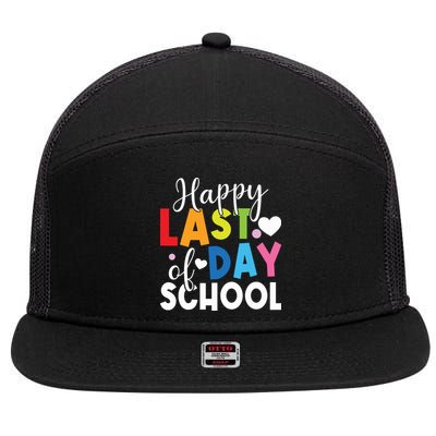 Happy Last Day Of School Teacher Student Graduation 7 Panel Mesh Trucker Snapback Hat