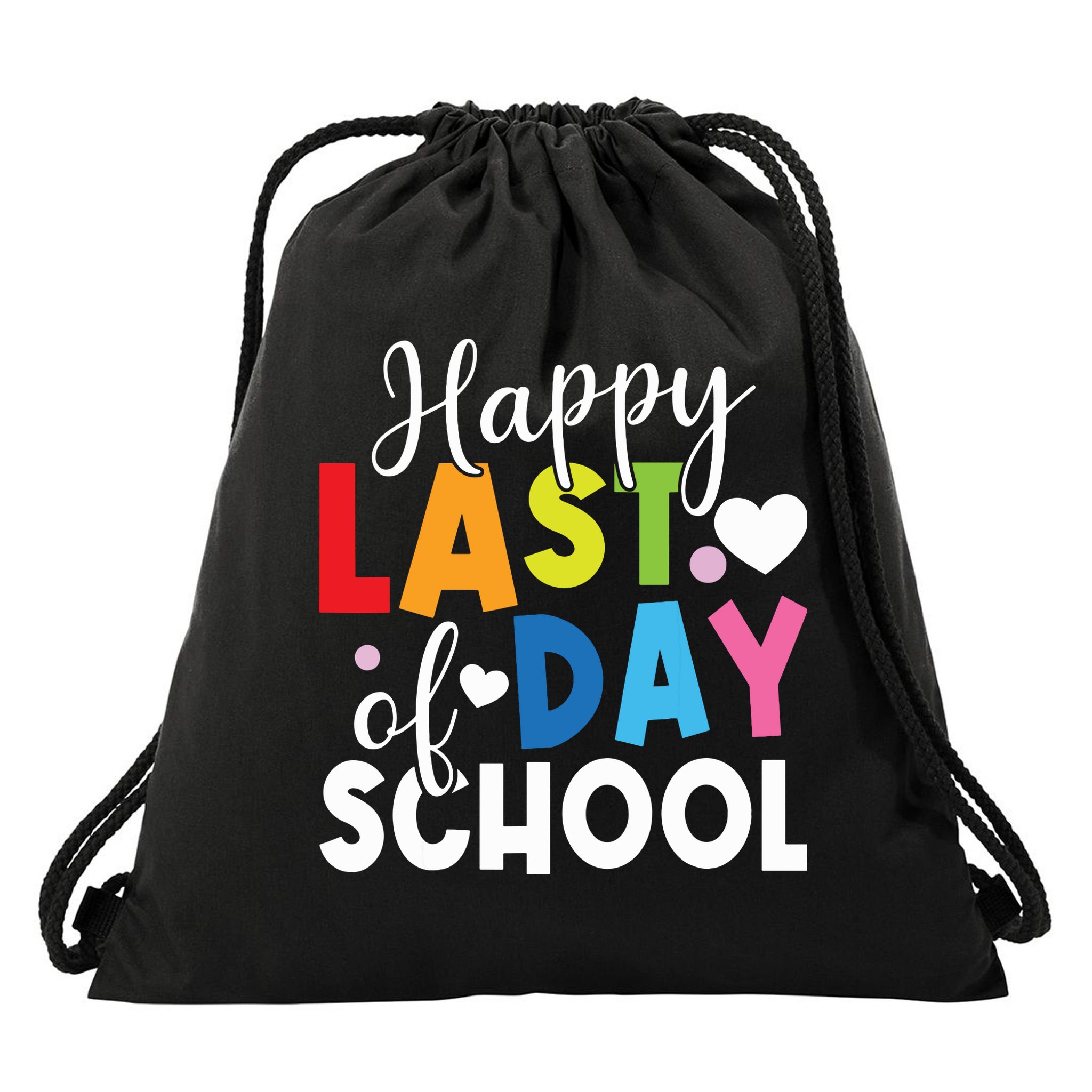 Happy Last Day Of School Teacher Student Graduation Drawstring Bag