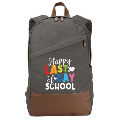 Happy Last Day Of School Teacher Student Graduation Cotton Canvas Backpack