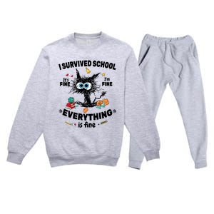 Happy Last Day Of School Teacher Student Graduation Premium Crewneck Sweatsuit Set