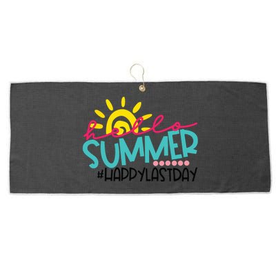 Happy Last Day Of School Teacher Student Graduation Large Microfiber Waffle Golf Towel