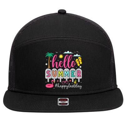 Happy Last Day Of School Teacher 7 Panel Mesh Trucker Snapback Hat