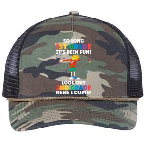 Happy Last Day Of Kindergarten 1St Grade Cute Gift Retro Rope Trucker Hat Cap