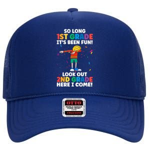 Happy Last Day Of Kindergarten 1St Grade Cute Gift High Crown Mesh Back Trucker Hat