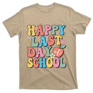 Happy Last Day Of School Groovy Boho Teacher & Students T-Shirt